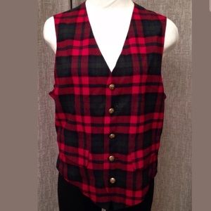 PENDLETON Red Tartan Plaid Wool🎄Holiday Vest
